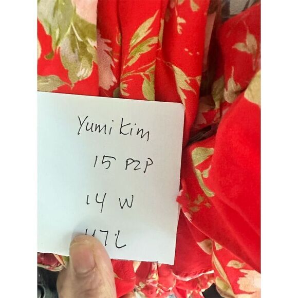 Yumi Kim Red Floral One Shoulder Dress - Picture 8 of 9